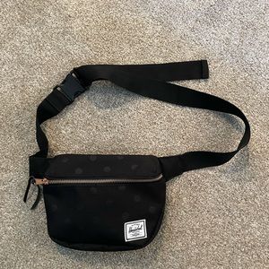 Herschel Black Dot Canvas Belt Bag